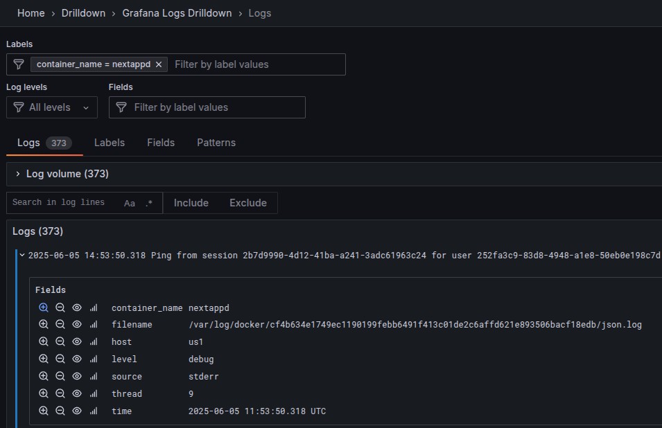 Grafana log-event
